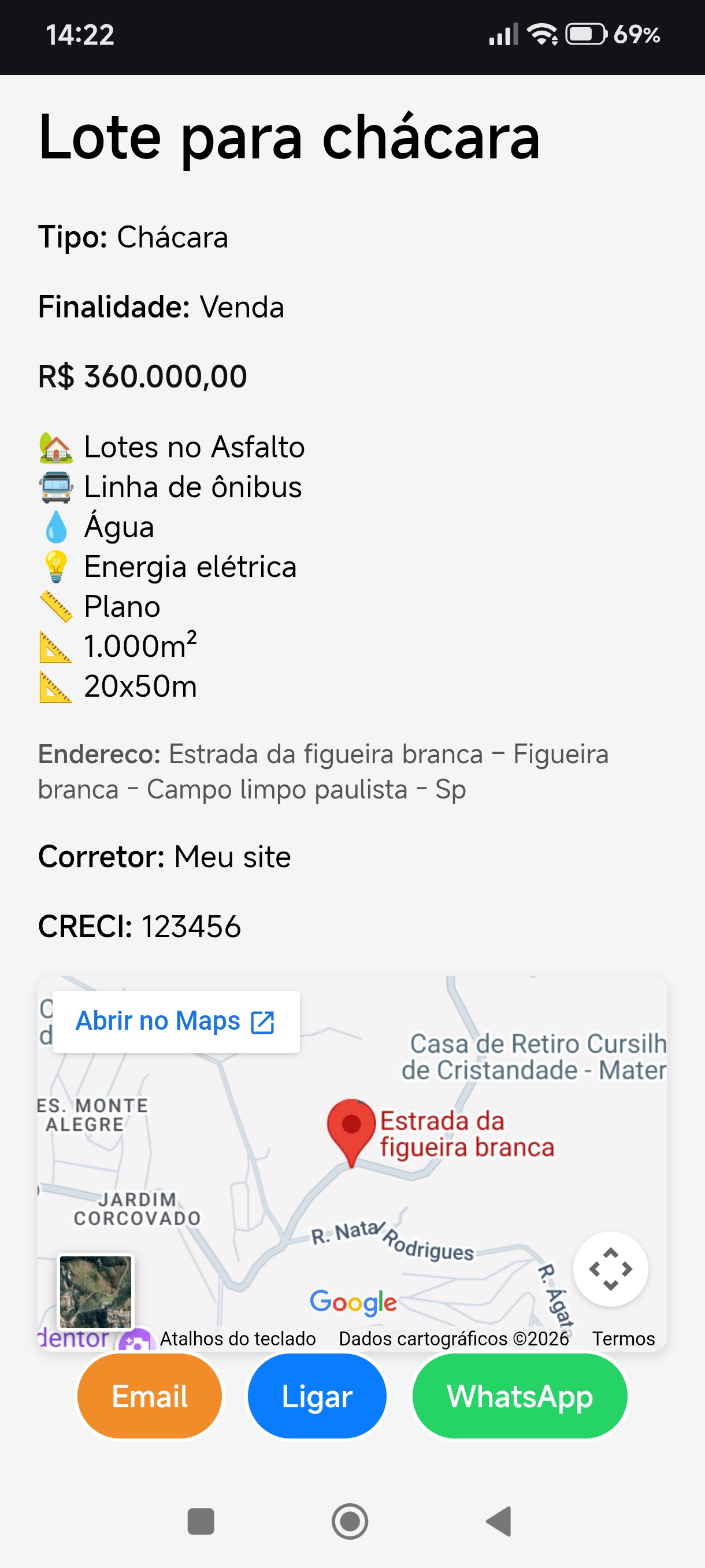 Print 5 do app Corretor Legal